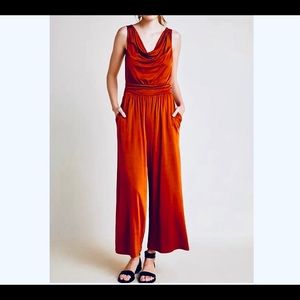 Maeve terracotta rayon jumpsuit